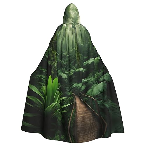 AKDODK Kapuzenmantel mit tropischem Regenwald-Druck, Halloween, Cosplay, Kostüme für Erwachsene, Herren, Damen, dunkler Party-Umhang AKDODK Kapuzenmantel mit tropischem Regenwald-Druck, Halloween, Cosplay, Kostüme für Erwachsene, Herren, Damen, dunkler Party-Umhang von AKDODK