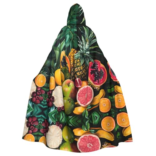 AKDODK Kapuzenmantel mit tropischen Früchten, für Halloween, Cosplay, für Erwachsene, Herren, Damen, dunkler Party-Umhang AKDODK Kapuzenmantel mit tropischen Früchten, für Halloween, Cosplay, für Erwachsene, Herren, Damen, dunkler Party-Umhang von AKDODK