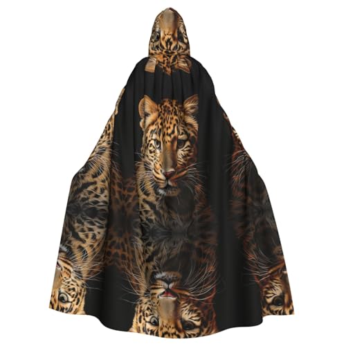 AKDODK Kapuzenumhang mit Leopardenmuster, Halloween, Cosplay, für Erwachsene, Herren, Damen, dunkler Party-Umhang AKDODK Kapuzenumhang mit Leopardenmuster, Halloween, Cosplay, für Erwachsene, Herren, Damen, dunkler Party-Umhang von AKDODK