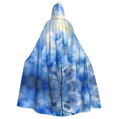 AKDODK Kapuzenumhang mit blauem Blumendruck, Halloween, Cosplay, für Erwachsene, Herren, Damen, dunkler Party-Umhang AKDODK Kapuzenumhang mit blauem Blumendruck, Halloween, Cosplay, für Erwachsene, Herren, Damen, dunkler Party-Umhang von AKDODK