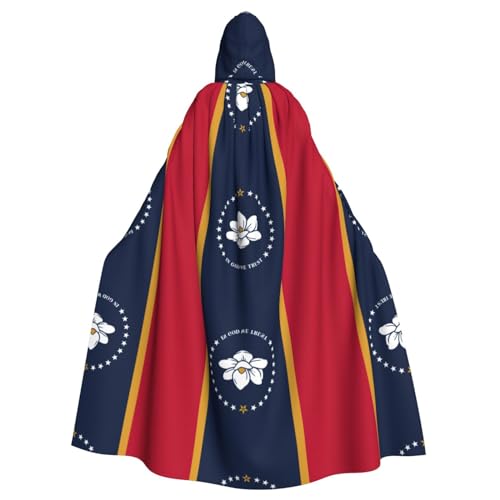 AKDODK Mississippi Bademantel mit Staatsflaggen-Druck, Kapuzenmantel, Umhang, Halloween, Cosplay, für Erwachsene, Herren, Damen, dunkler Party-Umhang AKDODK Mississippi Bademantel mit Staatsflaggen-Druck, Kapuzenmantel, Umhang, Halloween, Cosplay, für Erwachsene, Herren, Damen, dunkler Party-Umhang von AKDODK