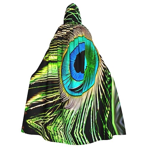 AKDODK Pfauenfeder-Druck, Kapuzenmantel, Umhang, Halloween, Cosplay, Kostüme, für Erwachsene, Herren, Damen, dunkler Party-Umhang AKDODK Pfauenfeder-Druck, Kapuzenmantel, Umhang, Halloween, Cosplay, Kostüme, für Erwachsene, Herren, Damen, dunkler Party-Umhang von AKDODK