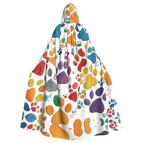 AKDODK Pfotenabdrücke, Kunst-1-Druck, Kapuzenmantel, Umhang, Halloween, Cosplay, Kostüme, für Erwachsene, Herren, Damen, dunkler Party-Umhang AKDODK Pfotenabdrücke, Kunst-1-Druck, Kapuzenmantel, Umhang, Halloween, Cosplay, Kostüme, für Erwachsene, Herren, Damen, dunkler Party-Umhang von AKDODK