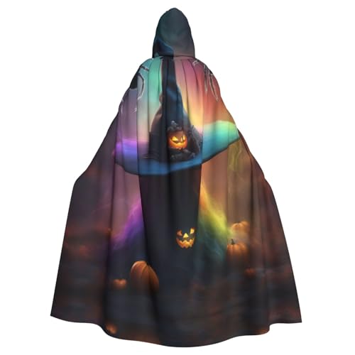 AKDODK Regenbogen-Hexenhut für Halloween, Geist, Spinnen, 1 Druck, Kapuzenmantel, Umhang, Halloween, Cosplay, Kostüme, für Erwachsene, Herren, Damen, dunkler Party-Umhang AKDODK Regenbogen-Hexenhut für Halloween, Geist, Spinnen, 1 Druck, Kapuzenmantel, Umhang, Halloween, Cosplay, Kostüme, für Erwachsene, Herren, Damen, dunkler Party-Umhang von AKDODK