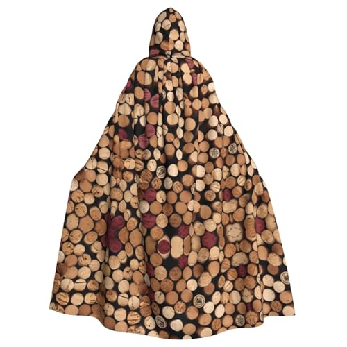 AKDODK Robe mit Kapuze und Weinkorkdruck, für Halloween, Cosplay, für Erwachsene, Herren, Damen, dunkler Party-Umhang AKDODK Robe mit Kapuze und Weinkorkdruck, für Halloween, Cosplay, für Erwachsene, Herren, Damen, dunkler Party-Umhang von AKDODK