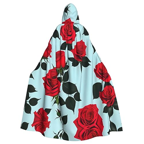 AKDODK Roter Rosen-Aufdruck, Kapuzenmantel, Umhang, Halloween, Cosplay, Kostüme für Erwachsene, Herren, Damen, dunkler Party-Umhang AKDODK Roter Rosen-Aufdruck, Kapuzenmantel, Umhang, Halloween, Cosplay, Kostüme für Erwachsene, Herren, Damen, dunkler Party-Umhang von AKDODK