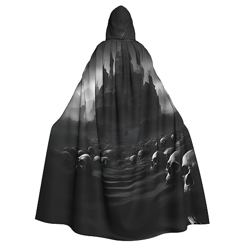 AKDODK Schwarzer und weißer Totenkopf, 1 Druck, Kapuzenmantel, Umhang, Halloween, Cosplay, Kostüme, für Erwachsene, Herren, Damen, dunkler Party-Umhang AKDODK Schwarzer und weißer Totenkopf, 1 Druck, Kapuzenmantel, Umhang, Halloween, Cosplay, Kostüme, für Erwachsene, Herren, Damen, dunkler Party-Umhang von AKDODK