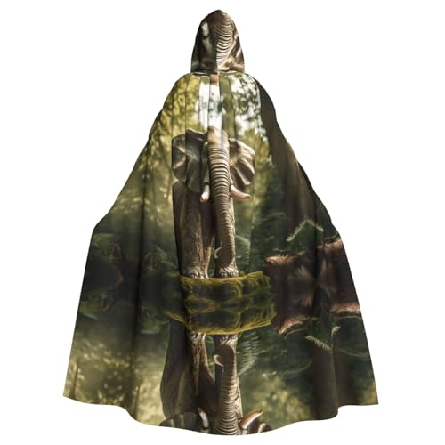 AKDODK Skulptur, Elefanten-Druck, Kapuzenmantel, Umhang, Halloween, Cosplay, Kostüme für Erwachsene, Herren, Damen, dunkler Party-Umhang AKDODK Skulptur, Elefanten-Druck, Kapuzenmantel, Umhang, Halloween, Cosplay, Kostüme für Erwachsene, Herren, Damen, dunkler Party-Umhang von AKDODK