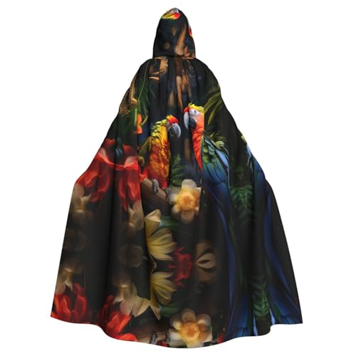 AKDODK Sommer-Bademantel mit Papageien-Druck, mit Kapuze, Halloween, Cosplay, Kostüme für Erwachsene, Herren, Damen, dunkler Party-Umhang AKDODK Sommer-Bademantel mit Papageien-Druck, mit Kapuze, Halloween, Cosplay, Kostüme für Erwachsene, Herren, Damen, dunkler Party-Umhang von AKDODK