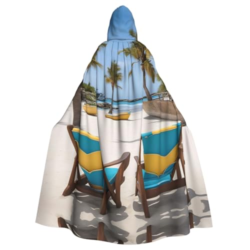 AKDODK Strand-Palmen-Stühle, Boote, bedruckt, Kapuzenmantel, Umhang, Halloween, Cosplay, Kostüme, für Erwachsene, Herren, Damen, dunkler Party-Umhang AKDODK Strand-Palmen-Stühle, Boote, bedruckt, Kapuzenmantel, Umhang, Halloween, Cosplay, Kostüme, für Erwachsene, Herren, Damen, dunkler Party-Umhang von AKDODK