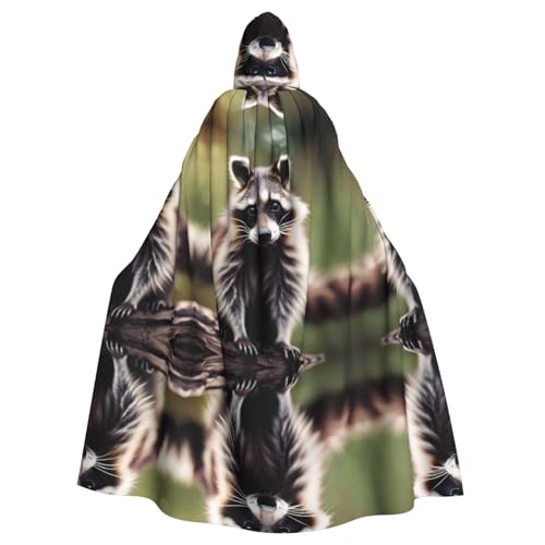 AKDODK Süßer Waschbär-Aufdruck, Kapuzenmantel, Umhang, Halloween, Cosplay, Kostüme für Erwachsene, Herren, Damen, dunkler Party-Umhang AKDODK Süßer Waschbär-Aufdruck, Kapuzenmantel, Umhang, Halloween, Cosplay, Kostüme für Erwachsene, Herren, Damen, dunkler Party-Umhang von AKDODK