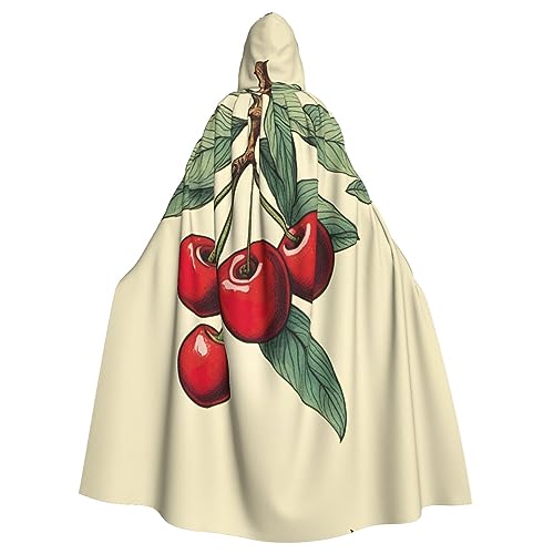 AKDODK Süßer roter Kirsch-Aufdruck, Kapuzenmantel, Umhang, Halloween, Cosplay, Kostüme für Erwachsene, Herren, Damen, dunkler Party-Umhang AKDODK Süßer roter Kirsch-Aufdruck, Kapuzenmantel, Umhang, Halloween, Cosplay, Kostüme für Erwachsene, Herren, Damen, dunkler Party-Umhang von AKDODK