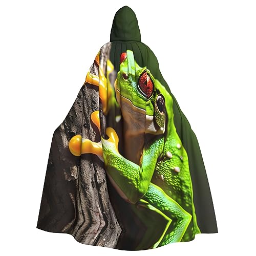 AKDODK Umhang mit Kapuze, Motiv: Baumfrosch, Baby, Aufdruck, Halloween, Cosplay, für Erwachsene, Herren, Damen, dunkler Party-Umhang AKDODK Umhang mit Kapuze, Motiv: Baumfrosch, Baby, Aufdruck, Halloween, Cosplay, für Erwachsene, Herren, Damen, dunkler Party-Umhang von AKDODK