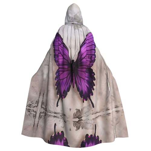 AKDODK Umhang mit Kapuze, Schmetterlings-Motiv, violett, für Halloween, Cosplay, für Erwachsene, Herren, Damen, dunkler Party-Umhang AKDODK Umhang mit Kapuze, Schmetterlings-Motiv, violett, für Halloween, Cosplay, für Erwachsene, Herren, Damen, dunkler Party-Umhang von AKDODK