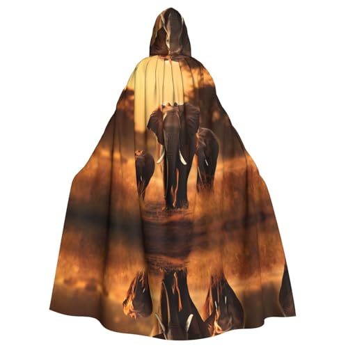 AKDODK Umhang mit Kapuze und Elefantenmotiv, für Halloween, Cosplay, für Erwachsene, Herren, Damen, dunkler Party-Umhang AKDODK Umhang mit Kapuze und Elefantenmotiv, für Halloween, Cosplay, für Erwachsene, Herren, Damen, dunkler Party-Umhang von AKDODK