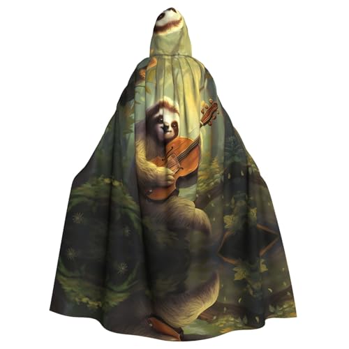 AKDODK Umhang mit Kapuze und Faultier-Musikdruck, Halloween, Cosplay, für Erwachsene, Herren, Damen, dunkler Party-Umhang AKDODK Umhang mit Kapuze und Faultier-Musikdruck, Halloween, Cosplay, für Erwachsene, Herren, Damen, dunkler Party-Umhang von AKDODK