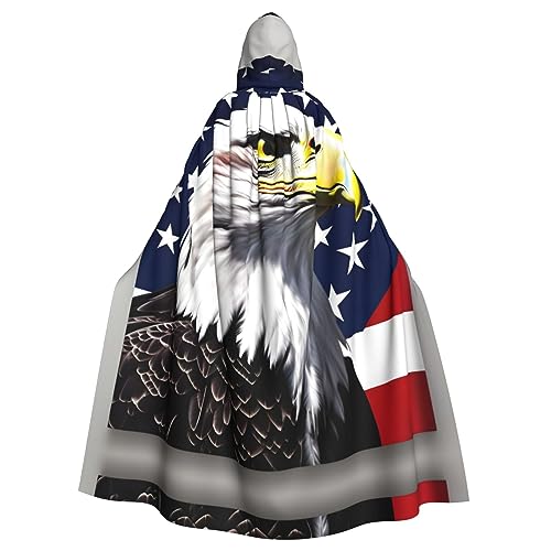 AKDODK Umhang mit Kapuze und Glatzenadlerflagge, Halloween, Cosplay, für Erwachsene, Herren, Damen, dunkler Party-Umhang AKDODK Umhang mit Kapuze und Glatzenadlerflagge, Halloween, Cosplay, für Erwachsene, Herren, Damen, dunkler Party-Umhang von AKDODK