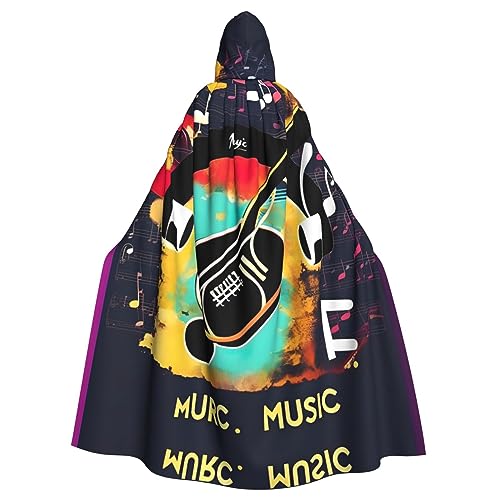 AKDODK Umhang mit Kapuze und Musikdruck, Halloween, Cosplay, für Erwachsene, Herren, Damen, dunkler Party-Umhang AKDODK Umhang mit Kapuze und Musikdruck, Halloween, Cosplay, für Erwachsene, Herren, Damen, dunkler Party-Umhang von AKDODK