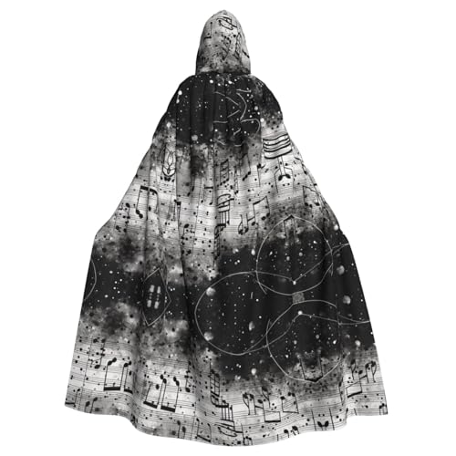 AKDODK Umhang mit Kapuze und Musiknoten-Druck, Halloween, Cosplay, für Erwachsene, Herren, Damen, dunkler Party-Umhang AKDODK Umhang mit Kapuze und Musiknoten-Druck, Halloween, Cosplay, für Erwachsene, Herren, Damen, dunkler Party-Umhang von AKDODK
