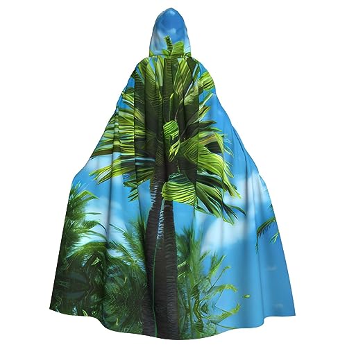 AKDODK Umhang mit Kapuze und Palmen-Druck, für Halloween, Cosplay, für Erwachsene, Herren, Damen, dunkler Party-Umhang AKDODK Umhang mit Kapuze und Palmen-Druck, für Halloween, Cosplay, für Erwachsene, Herren, Damen, dunkler Party-Umhang von AKDODK