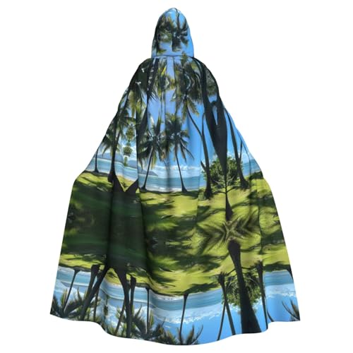AKDODK Umhang mit Kapuze und Palmenaufdruck, Halloween, Cosplay, für Erwachsene, Herren, Damen, dunkler Party-Umhang AKDODK Umhang mit Kapuze und Palmenaufdruck, Halloween, Cosplay, für Erwachsene, Herren, Damen, dunkler Party-Umhang von AKDODK