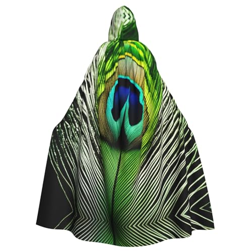 AKDODK Umhang mit Kapuze und Pfauenfeder-Druck, für Halloween, Cosplay, für Erwachsene, Herren, Damen, dunkler Party-Umhang AKDODK Umhang mit Kapuze und Pfauenfeder-Druck, für Halloween, Cosplay, für Erwachsene, Herren, Damen, dunkler Party-Umhang von AKDODK