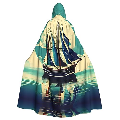 AKDODK Umhang mit Kapuze und Segelboot, Schiff, Landschaftsdruck, Halloween, Cosplay, für Erwachsene, Herren, Damen, dunkler Party-Umhang AKDODK Umhang mit Kapuze und Segelboot, Schiff, Landschaftsdruck, Halloween, Cosplay, für Erwachsene, Herren, Damen, dunkler Party-Umhang von AKDODK