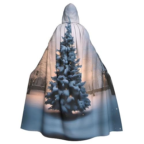 AKDODK Umhang mit Kapuze und Weihnachtsbaum, Schnee-Druck, Halloween, Cosplay, für Erwachsene, Herren, Damen, dunkler Party-Umhang AKDODK Umhang mit Kapuze und Weihnachtsbaum, Schnee-Druck, Halloween, Cosplay, für Erwachsene, Herren, Damen, dunkler Party-Umhang von AKDODK