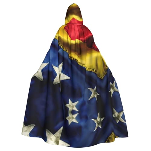 AKDODK Umhang mit Venezuela-Flagge, mit Kapuze, Halloween, Cosplay, für Erwachsene, Herren, Damen, dunkler Party-Umhang AKDODK Umhang mit Venezuela-Flagge, mit Kapuze, Halloween, Cosplay, für Erwachsene, Herren, Damen, dunkler Party-Umhang von AKDODK