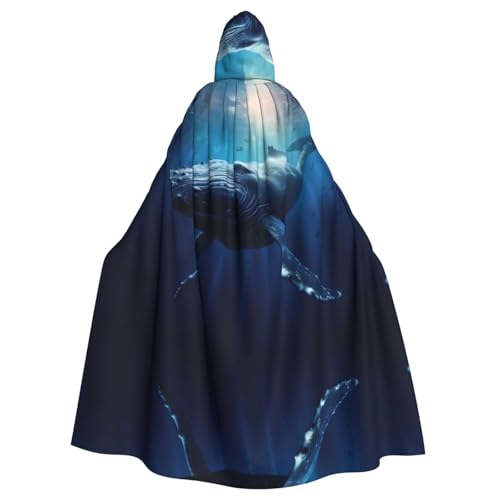 AKDODK Umhang mit Wal-Aufdruck, mit Kapuze, Halloween, Cosplay, für Erwachsene, Herren, Damen, dunkler Party-Umhang AKDODK Umhang mit Wal-Aufdruck, mit Kapuze, Halloween, Cosplay, für Erwachsene, Herren, Damen, dunkler Party-Umhang von AKDODK