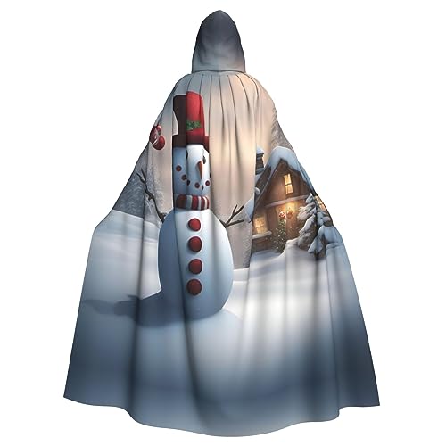 AKDODK Weihnachtlicher Schneemann-Umhang mit Kapuze und 3 Aufdruck, Halloween, Cosplay, Kostüme für Erwachsene, Herren, Damen, dunkler Party-Umhang AKDODK Weihnachtlicher Schneemann-Umhang mit Kapuze und 3 Aufdruck, Halloween, Cosplay, Kostüme für Erwachsene, Herren, Damen, dunkler Party-Umhang von AKDODK