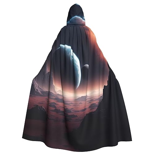 AKDODK Weltraumplaneten-Druck, Kapuzenmantel, Umhang, Halloween, Cosplay, Kostüme für Erwachsene, Herren, Damen, dunkler Party-Umhang AKDODK Weltraumplaneten-Druck, Kapuzenmantel, Umhang, Halloween, Cosplay, Kostüme für Erwachsene, Herren, Damen, dunkler Party-Umhang von AKDODK