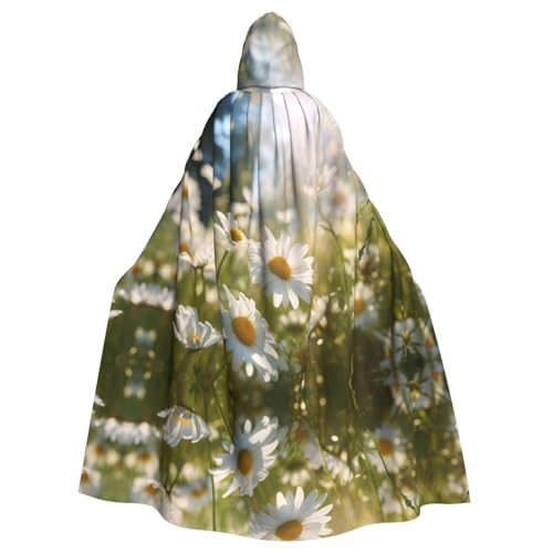 AKDODK Wildes Gänseblümchen-Blumen2-Aufdruck, Kapuzenmantel, Umhang, Halloween, Cosplay, für Erwachsene, Herren, Damen, dunkler Party-Umhang AKDODK Wildes Gänseblümchen-Blumen2-Aufdruck, Kapuzenmantel, Umhang, Halloween, Cosplay, für Erwachsene, Herren, Damen, dunkler Party-Umhang von AKDODK