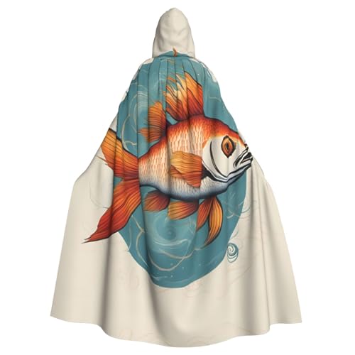AKDODK Wunderschöner Bademantel mit Fisch-Druck, für Halloween, Cosplay, für Erwachsene, Herren, Damen, dunkler Party-Umhang AKDODK Wunderschöner Bademantel mit Fisch-Druck, für Halloween, Cosplay, für Erwachsene, Herren, Damen, dunkler Party-Umhang von AKDODK