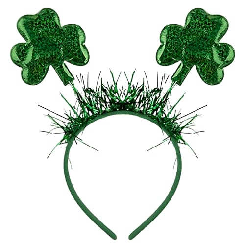 AKH® St. Patrick's Day Lucky Clover Stirnband | Einheitsgröße | Festliches Kleeblatt Haarschmuck für Damen, Herren & Kinder | Grünes irisches Party-Stirnband für St. Paddy's Day Feiern & Kostüme von AKH