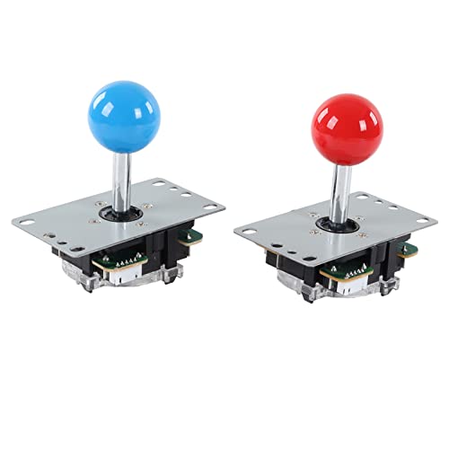 AKLOSIPY 2 Spieler DIY Kit mit USB -Encoder Joystick und Buttons für Heimspieleerlebnisse - und Weiß (Blau Rot) von AKLOSIPY