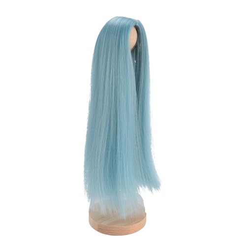 AKLOSIPY Professionelle DIY Doll Perücke Softwärme Gerade Mittleren Teil in Hellgraublau Zur Handwerk (Hellgrau Blau) von AKLOSIPY