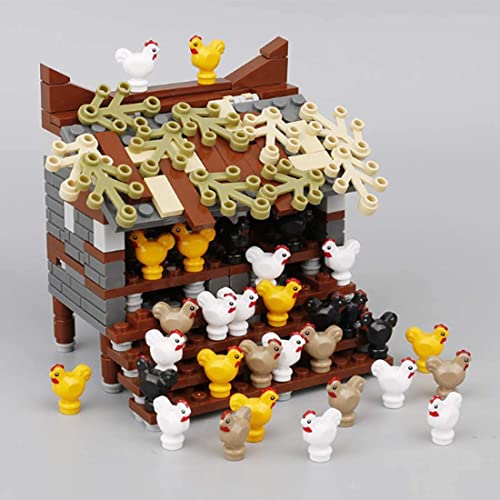 AKOGD Hühnerfarm Bausteine Bausatz, DIY Hühnerstall Zubehör Bausteine Modell, Klemmbausteine Bauspielzeugsets für Kinder (#1) von AKOGD