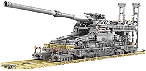 AKOGD Panzer Bausteine Modell, 3846 Teile Schwerer Gustav Militär WW2 Panzer Modellbausatz, Klemmbausteine Hauptkampfpanzer Konstruktionsspielzeug für Kinder Erwachsene von AKOGD