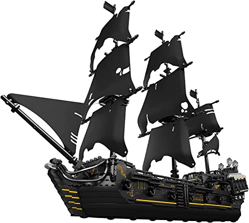 AKOGD Piratenschiff Bausteine Modell, 2868 Teile Groß Black Segelschiff Bausatz, Klemmbausteine Bausteine Bausatz Konstruktionsspielzeug für Erwachsene und Kinder von AKOGD