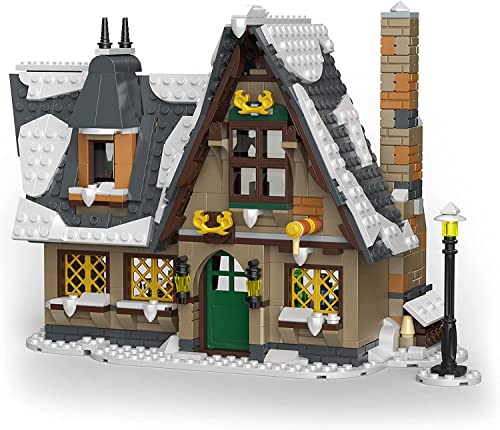 AKOGD Weihnachten Haus Klemmbausteine Bausatz, 766 Teile Street View Architektur Bausteine Modell, Weihnachten Modellbau Set Weihnachten Konstruktionsspielzeug für Kinder von AKOGD