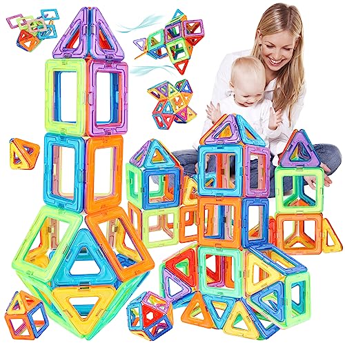 AKONE Magnetische Bausteine, Spielzeug ab 3 4 5 6 7 8 Jahre Junge Mädchen, Magnet Spielzeug Kinder, Magnetic Building Blocks 38 Teile von AKONE
