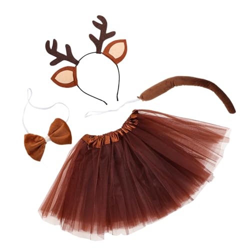 AKOOSY 1 Satz kurze röcke Haarschmuck mit Rentiergeweih Reh Rock Hirschgeweih-Kostüm Elch Tiere Cosplay-Zubehör Tier-Cosplay-Kostüm für Mädchen Geweih Stirnband Filzstoff Coffee AKOOSY 1 Satz kurze röcke Haarschmuck mit Rentiergeweih Reh Rock Hirschgeweih-Kostüm Elch Tiere Cosplay-Zubehör Tier-Cosplay-Kostüm für Mädchen Geweih Stirnband Filzstoff Coffee von AKOOSY