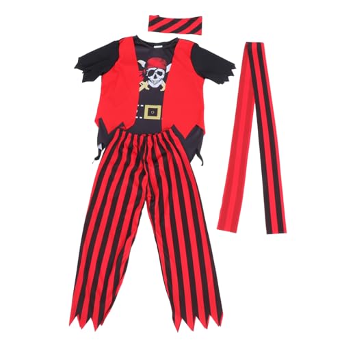 AKOOSY 1 Set Halloween-piratenkostüm Für Kinder, Piraten-outfit-set Mit Kopfbedeckung Und Hüftgurt Für Kleinkinder, Rollenspiele, Ankleiden, Cosplay-party AKOOSY 1 Set Halloween-piratenkostüm Für Kinder, Piraten-outfit-set Mit Kopfbedeckung Und Hüftgurt Für Kleinkinder, Rollenspiele, Ankleiden, Cosplay-party von AKOOSY