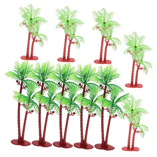 AKOOSY 10 Stück Teiliges Miniatur Kokospalmen Detailreiche Deko für Sandkästen Aquarien und Mikrolandschaften Langlebige Künstliche für Garten Fischbecken und DIY Projekte von AKOOSY