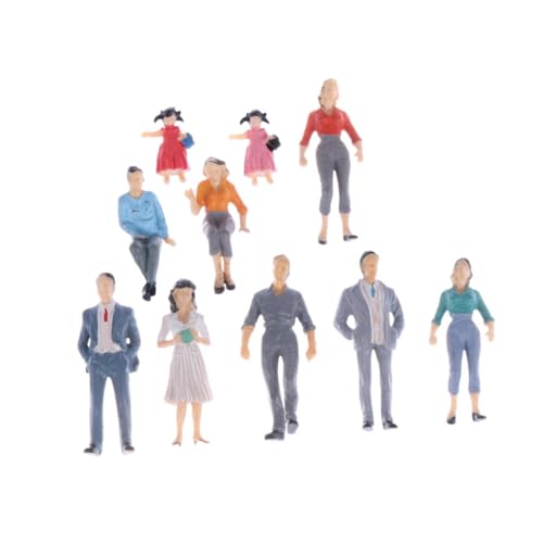 AKOOSY 12 Stück Teiliges Bemalte Miniaturfiguren aus Robustem Kunststoff Verschiedene Posen Architektur und Modelleisenbahn Dekoration Realistische Kleine Figuren für Modellbau Dioramen von AKOOSY