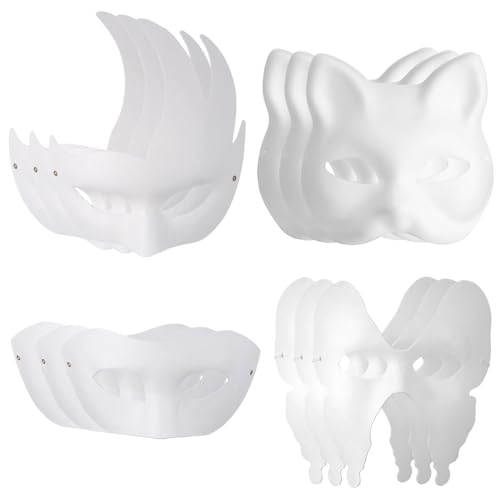 AKOOSY 12 Stück Teiliges Masken zum Bemalen Weiße Papier Maskerade Masken Stabiles Material Leicht und Komfortabel für Party Karneval DIY Kreativität für Männer und Frauen AKOOSY 12 Stück Teiliges Masken zum Bemalen Weiße Papier Maskerade Masken Stabiles Material Leicht und Komfortabel für Party Karneval DIY Kreativität für Männer und Frauen von AKOOSY