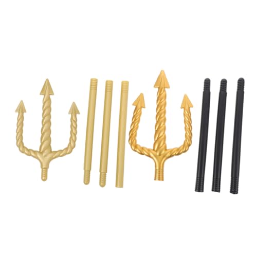 AKOOSY 2 Stück Antikes Goldfarbenes Robuste Trident Requisiten für Halloween Themenpartys Langlebig und Beeindruckend Cosplay von AKOOSY