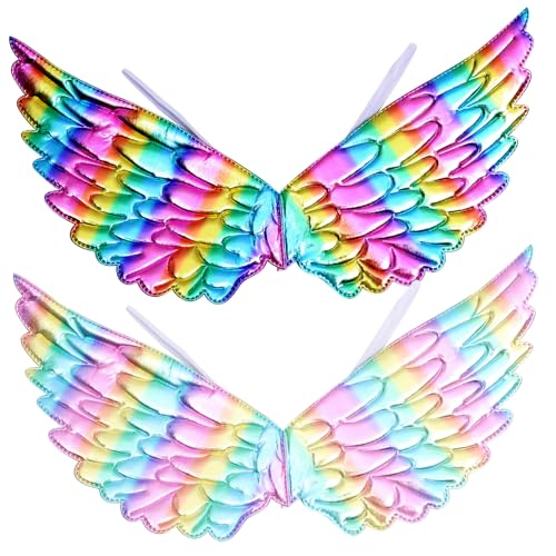 AKOOSY 2 Stück Bunte Einhorn Flügel Teiliges Kinderkostüm Party Flügel Cosplay Robust Komfortabel für Fasching Halloween von AKOOSY