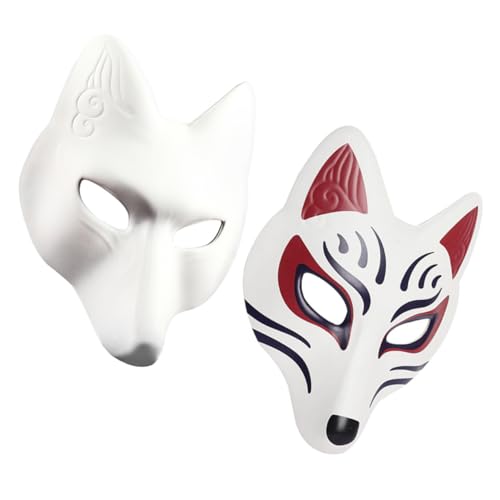 AKOOSY 2 Stück DIY Fuchsgesichtsmaske Unbemalt zum Bemalen Venezianische aus für Halloween Karneval Festival Kreative Maskerade für Erwachsene Kostümparty AKOOSY 2 Stück DIY Fuchsgesichtsmaske Unbemalt zum Bemalen Venezianische aus für Halloween Karneval Festival Kreative Maskerade für Erwachsene Kostümparty von AKOOSY